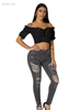 Fashion Women's Raw Hem Denim Jeans Pants on Sale