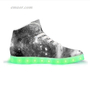 Light Up Running Shoes Black & White Cosmos-App Controlled High Top LED Shoes Led Light Up Sneakers