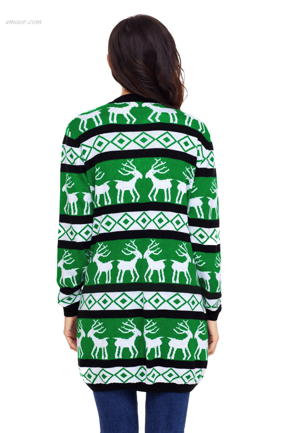 Fashionable Women’s Outerwear Reindeer Geometric Christmas Cardigan Best Selling Outerwear Cooper Designer Outerwear