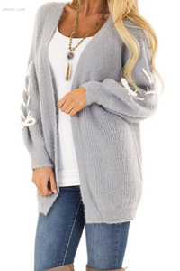 Outerwear Hot Women's High Visibility Outerwear Cardigan with Stitch Detail Ladies Fall Outerwear