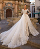  Dress for Wedding Off Shoulder Lace Long Sleeve Button Back Bridal Wedding Gowns For Bride Mermaid Wedding Dress