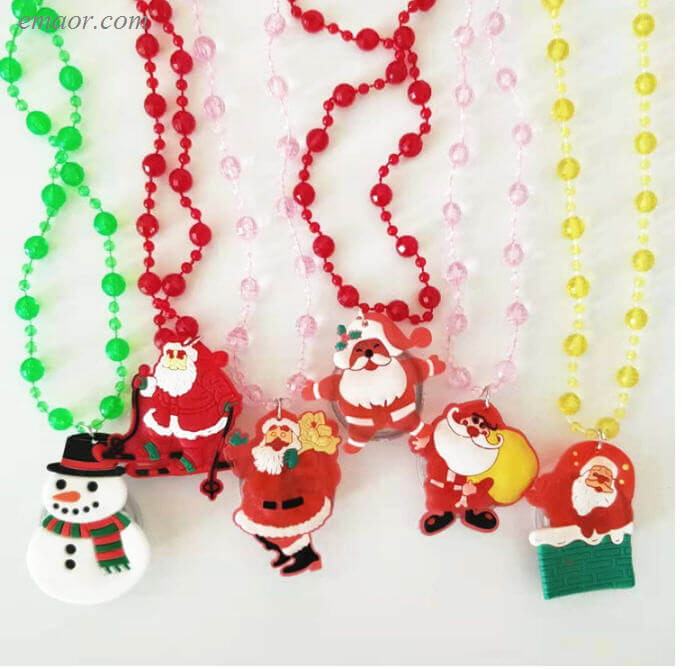 Led Christmas Necklace Colorful LED Christmas Shining Soft Silcone Necklace Led Christmas Necklace