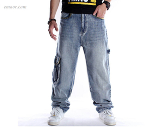 Cheap Jeans for Men Baggy, Plus-size Jeans Men's Hip Hop Plus-size Hip Hop Skateboard Pants Distressed Jeans Sale