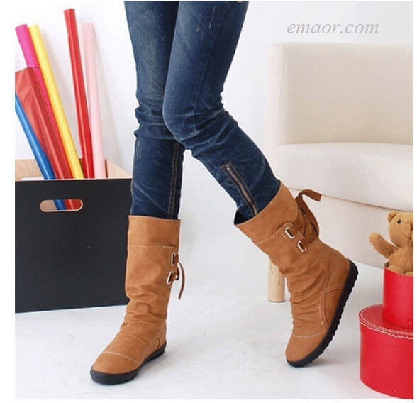  New Mid-Calf Boots Women's Knee High Boots Women Fashion Platform Boots Women's Hunter Boots Wide Calf Boots