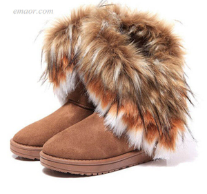 Women's Fashion Fur Boots Ladies Winter Warm Ankle Boots Sperry Duck Boots Womens Short Hunter Boots