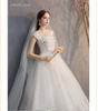 Affordable Wedding Dresses Diamond Lace Wedding Dress O-neck Beading Princess Vintage Wedding Dresses Wedding Dresses Online