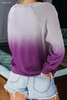 Outerwear Women's Thermal Plaid Thermal Outerwear Ombre Crewneck Long Sleeve Sweatshirt Outerwear