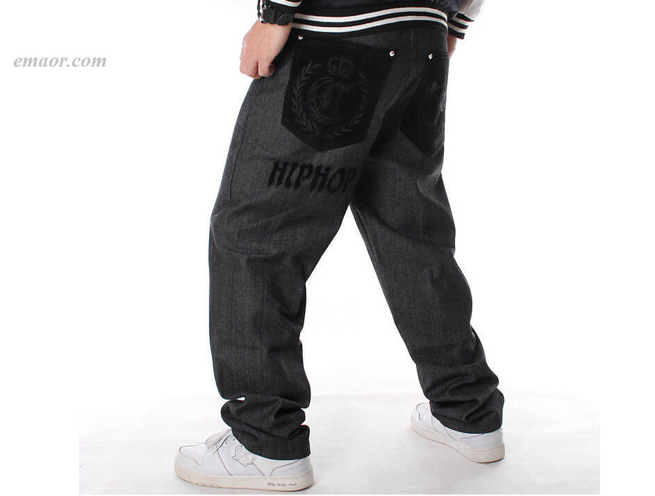 Best HIPHOP Denim Jeans Men's Embroidery Skull Straight Loose Casual Skate Pants Plus Size Jeans on Sale 