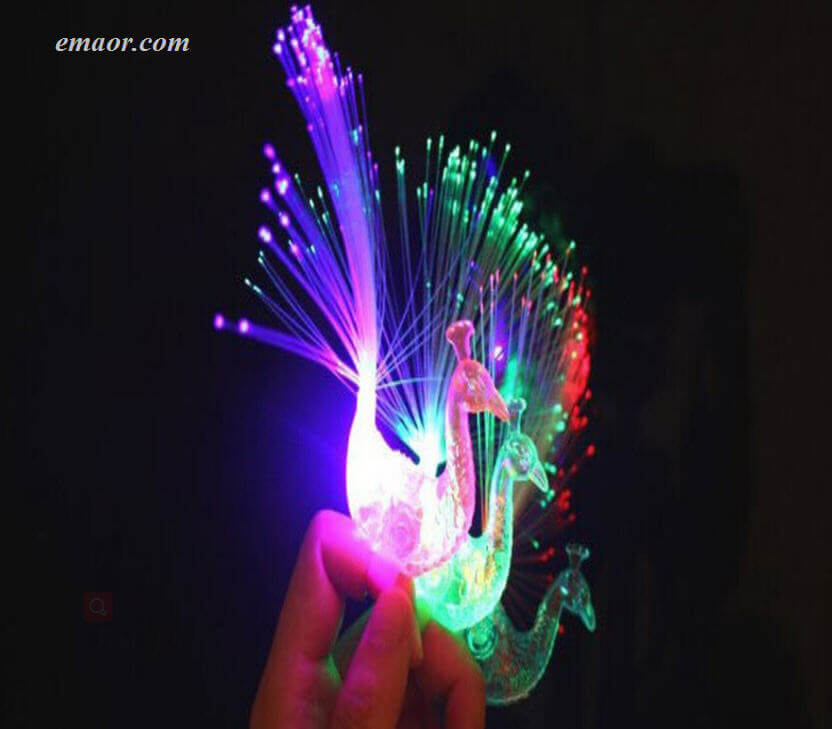 Thumb Light Magic LED Glow Peacock Finger Light Laser Beams Ring Led Finger Lights