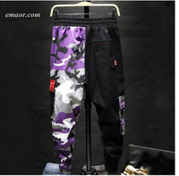 Cheap Cargo Pants Camouflage Men Patchwork Hip Hop Loose Joggers Pocket Cargo Pants