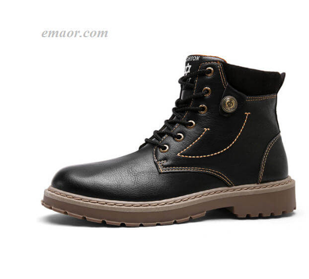 Men Leather Boots Cheap Work & Safety Boots Comfortable Winter Warm Shoes Male Motorcycle Work & Safety Boots