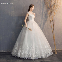 Affordable Wedding Dresses Diamond Lace Wedding Dress O-neck Beading Princess Vintage Wedding Dresses Wedding Dresses Online