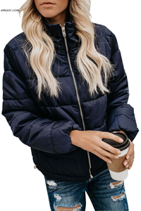 Wholesale Jackets & Coats Pocketed Puffer Jacket on Sale