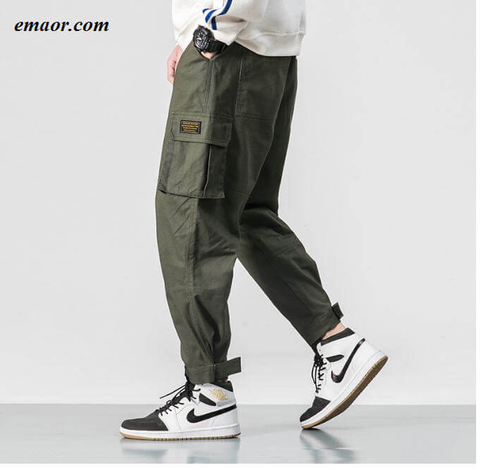 Men's Multi-pocket Elastic Waist Design Harem Pant Street Baggy Cargo Pants
