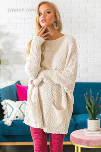  Wholesale Winter Break Knit Tunic Sweater Outerwear for Women on Sale