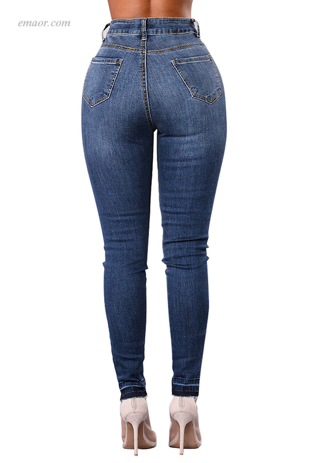 Hot Women‘s Dividual Patched Ripped Skinny Jeans Online 