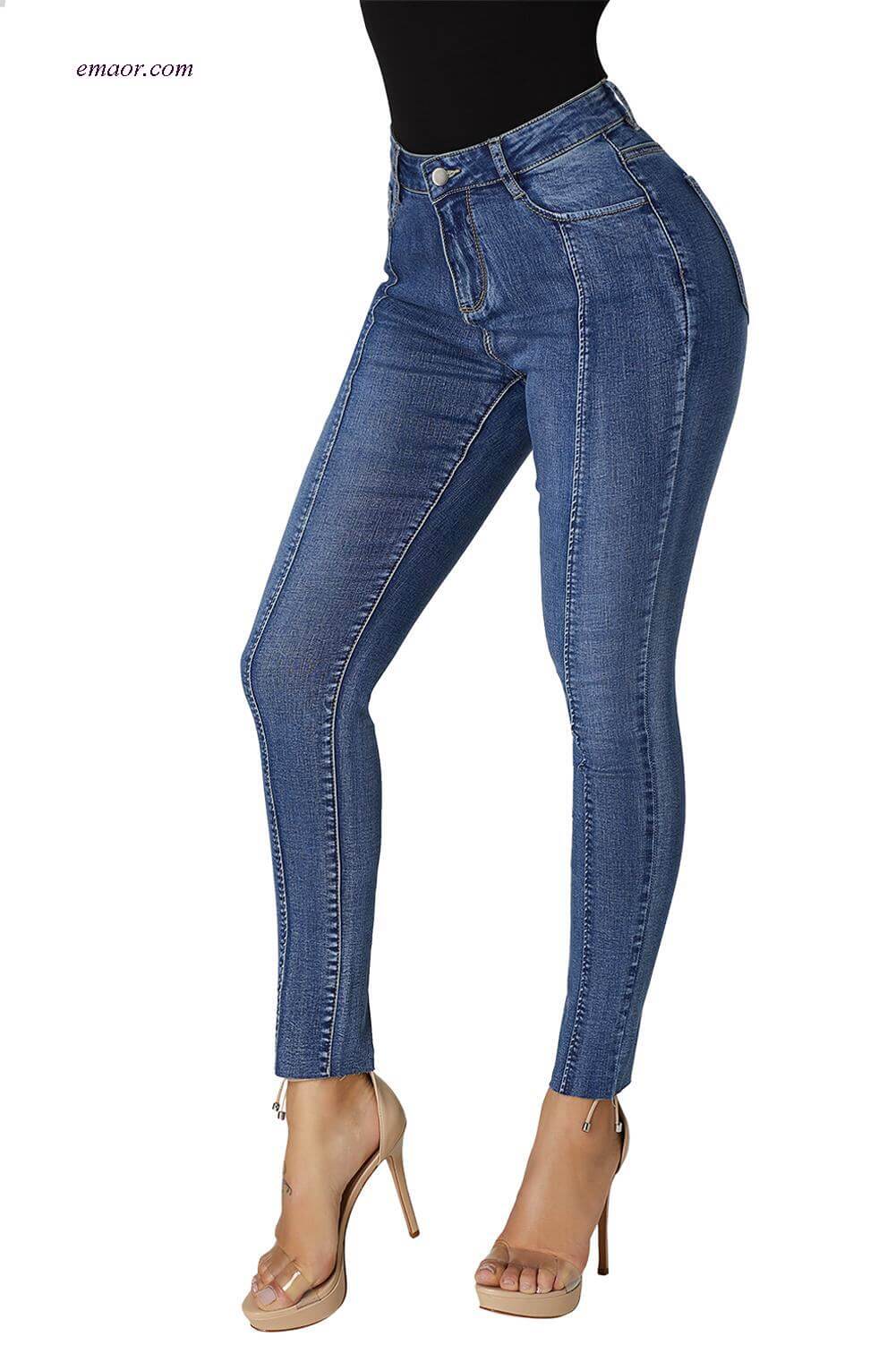 Wholesale Women's Accent Best Length Jeans Skinny Jeans on Sale
